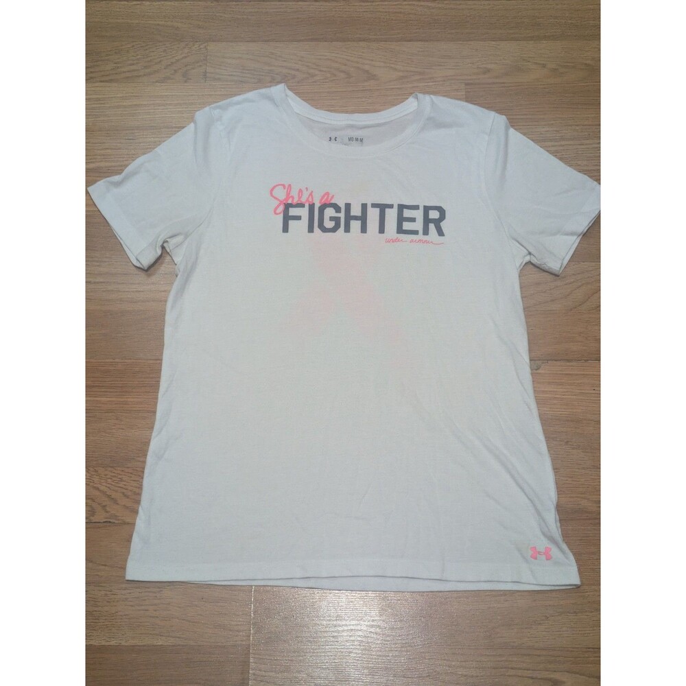 Under Armour Women's "She's a Fighter" Graphic T-Shirt White Size M